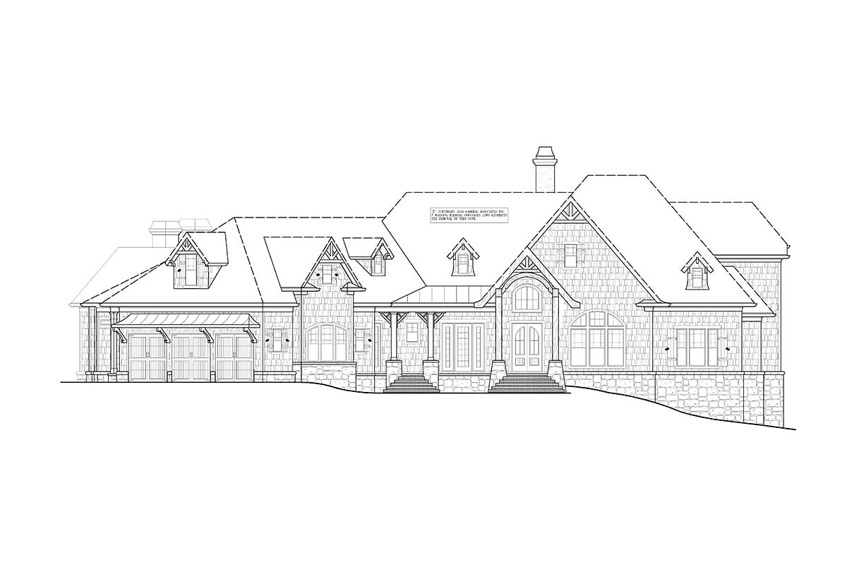 Craftsman, New American Style, One-Story, Ranch Plan with 4888 Sq. Ft., 4 Bedrooms, 4 Bathrooms, 3 Car Garage Picture 2
