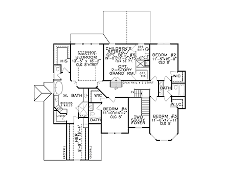 House Plan 97691 Second Level Plan