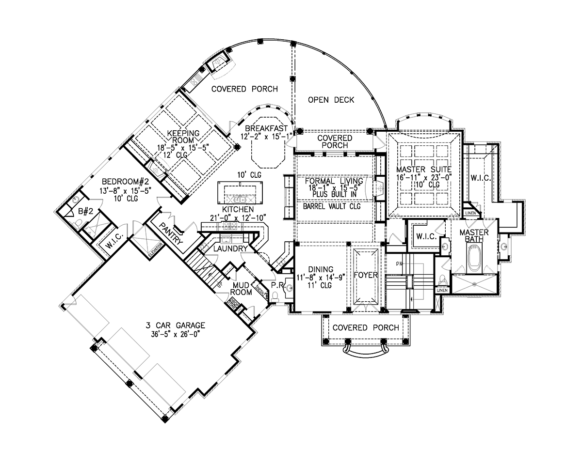 Ranch Traditional Level One of Plan 97692