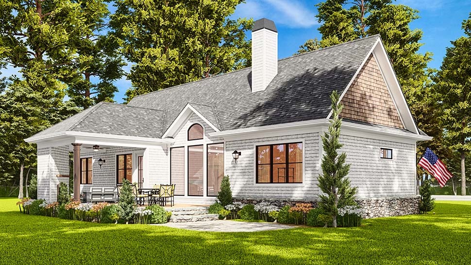 Country, Farmhouse, New American Style, One-Story, Southern Plan with 1338 Sq. Ft., 3 Bedrooms, 2 Bathrooms, 2 Car Garage Picture 5