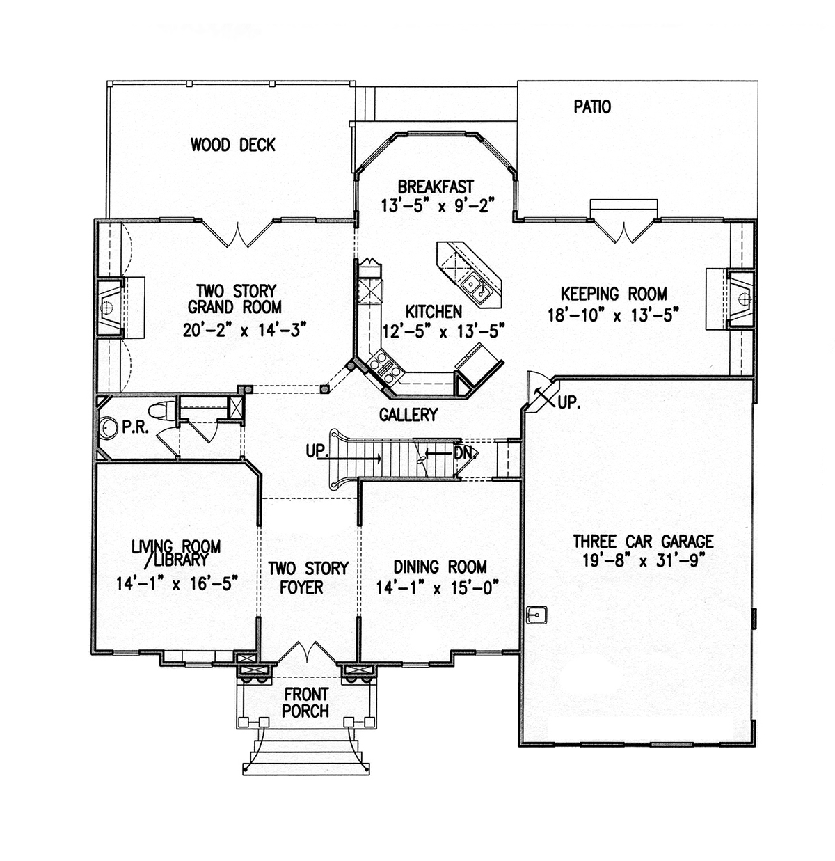 Colonial Plantation Southern Traditional Level One of Plan 97698