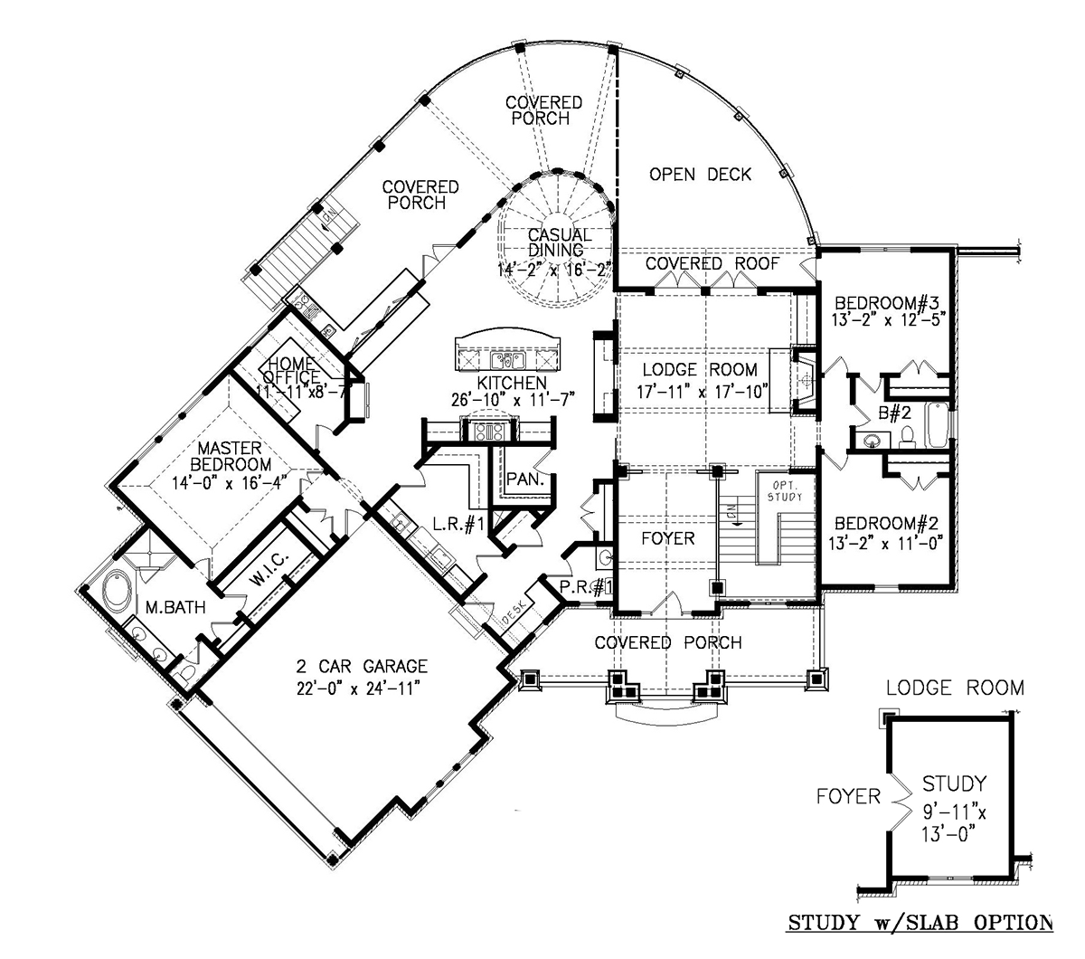 Craftsman New American Style Ranch Level One of Plan 97699