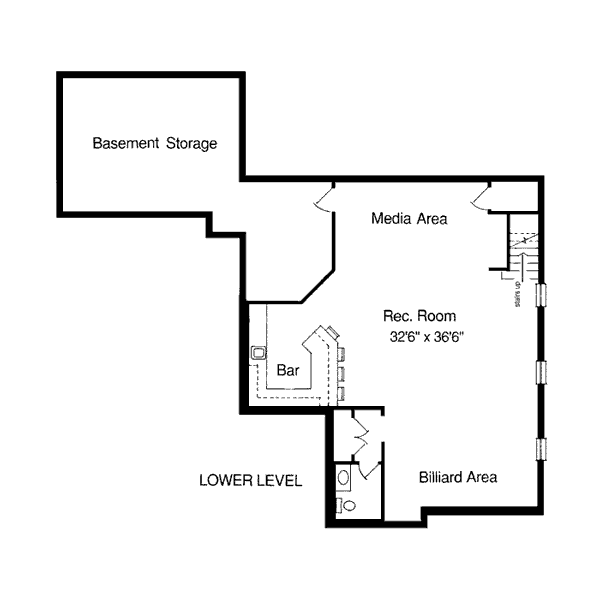 Bungalow Ranch Traditional Level One of Plan 97702