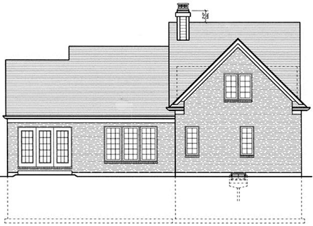 Country Rear Elevation of Plan 97705