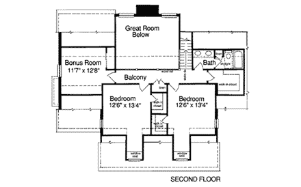 House Plan 97709 Second Level Plan