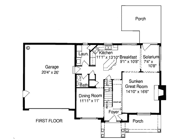 Bungalow Colonial Level One of Plan 97718