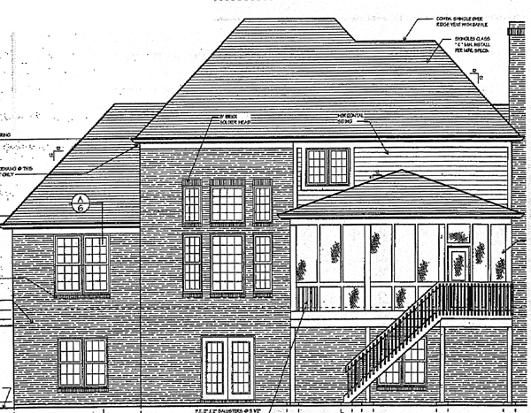 Bungalow European Rear Elevation of Plan 97722