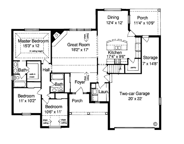 European Ranch Traditional Level One of Plan 97740