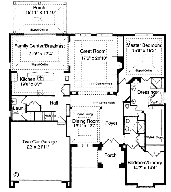 European One-Story Level One of Plan 97750