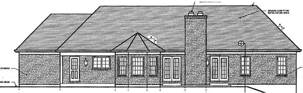 Traditional Rear Elevation of Plan 97757