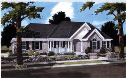 One-Story Traditional Elevation of Plan 97759