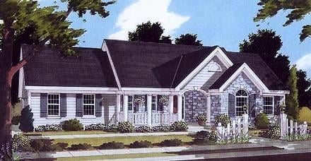 Bungalow One-Story Ranch Elevation of Plan 97760