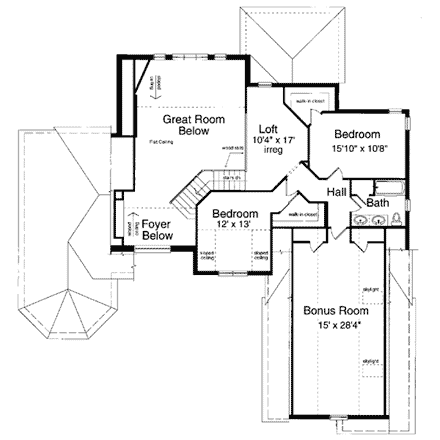 House Plan 97761 Second Level Plan