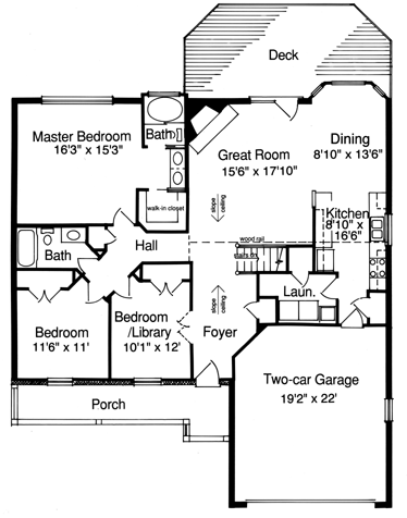 Bungalow One-Story Level One of Plan 97763
