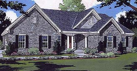 One-Story Traditional Elevation of Plan 97764