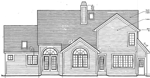 Bungalow Rear Elevation of Plan 97771