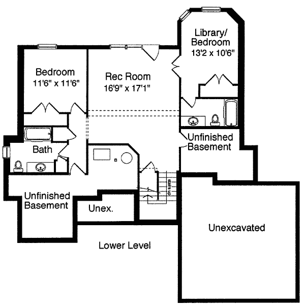 Traditional Lower Level of Plan 97774