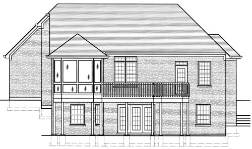 Traditional Rear Elevation of Plan 97774