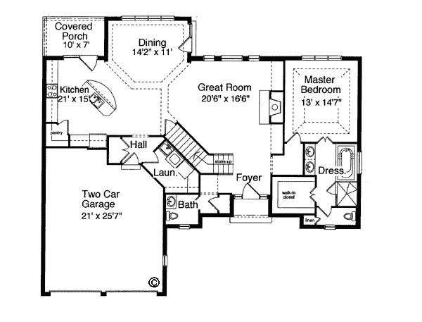 Bungalow Level One of Plan 97779