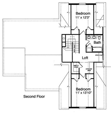 House Plan 97788 Second Level Plan