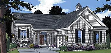 Traditional Plan with 2469 Sq. Ft., 3 Bedrooms, 3 Bathrooms, 2 Car Garage Elevation