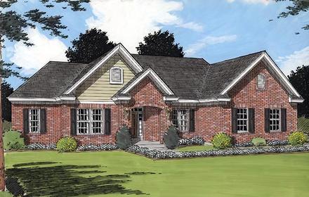 One-Story Traditional Elevation of Plan 97797