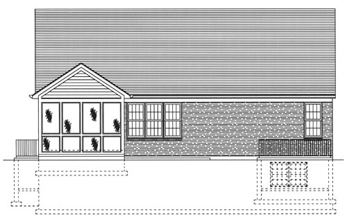 Traditional Rear Elevation of Plan 97798
