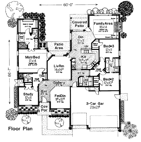 Colonial European One-Story Level One of Plan 97800