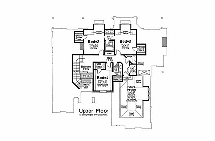 House Plan 97801 Second Level Plan