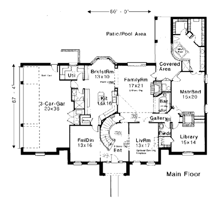 House Plan 97802 First Level Plan