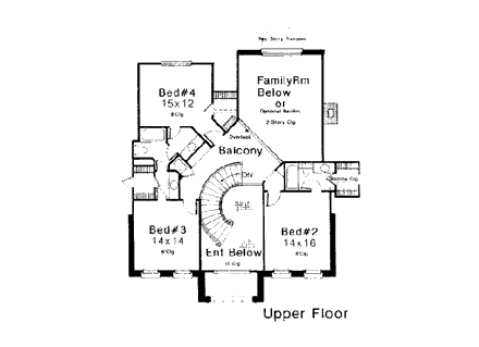 House Plan 97802 Second Level Plan