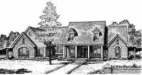 Cape Cod Country French Country Elevation of Plan 97806