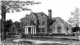 Colonial French Country Elevation of Plan 97807