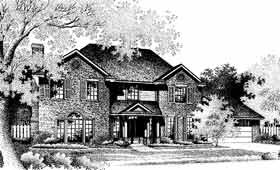 Colonial Traditional Elevation of Plan 97810