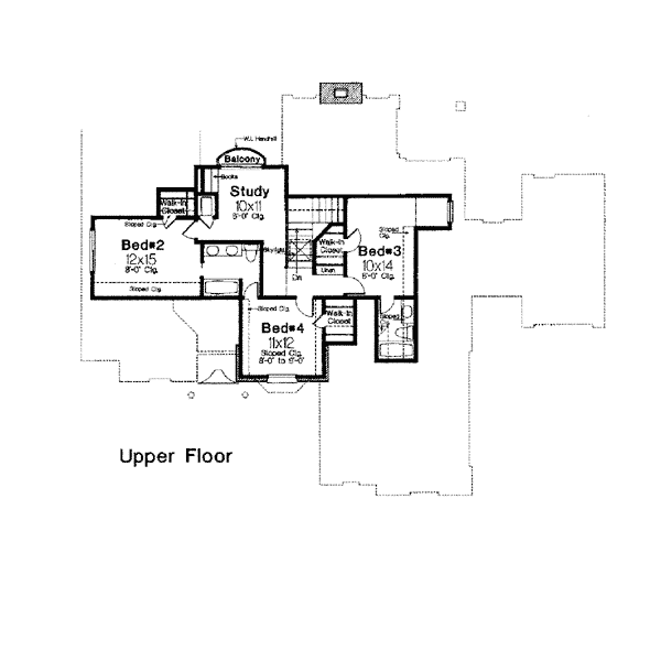 Bungalow Colonial European Level Two of Plan 97816