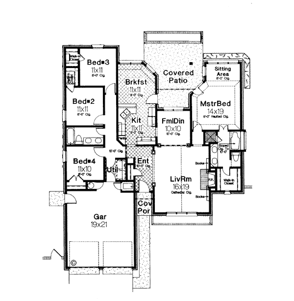 One-Story Traditional Level One of Plan 97821