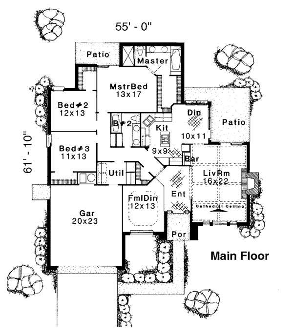 European One-Story Level One of Plan 97829