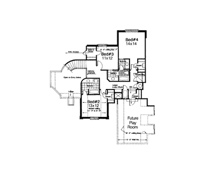 House Plan 97831 Second Level Plan