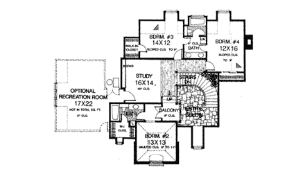 House Plan 97832 Second Level Plan