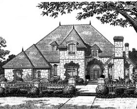 European French Country Traditional Tudor Elevation of Plan 97832