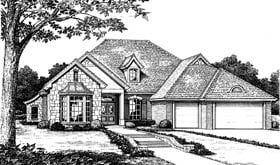 Craftsman European One-Story Elevation of Plan 97833