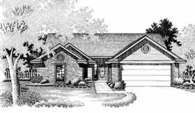 One-Story Ranch Elevation of Plan 97836