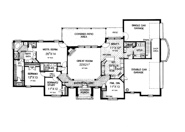 European One-Story Level One of Plan 97837
