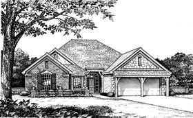 Bungalow European One-Story Elevation of Plan 97838
