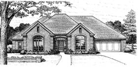 European One-Story Elevation of Plan 97846