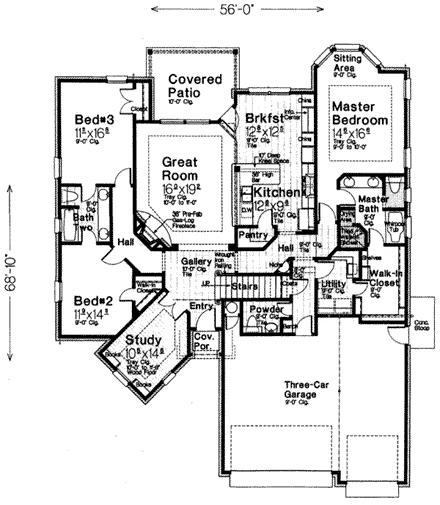 House Plan 97860 First Level Plan