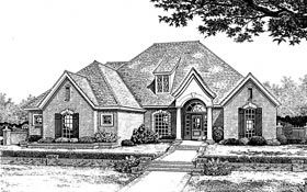 Colonial European Elevation of Plan 97861