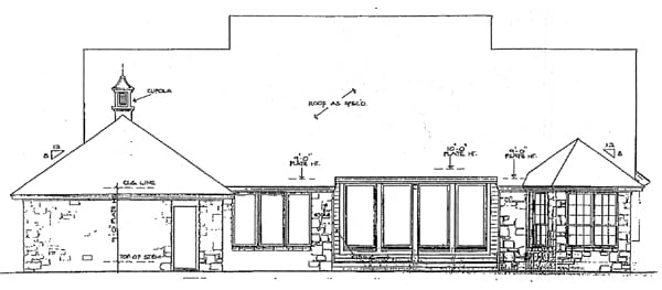 Bungalow Cape Cod Country Rear Elevation of Plan 97862