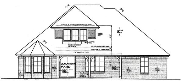 Country European Rear Elevation of Plan 97866