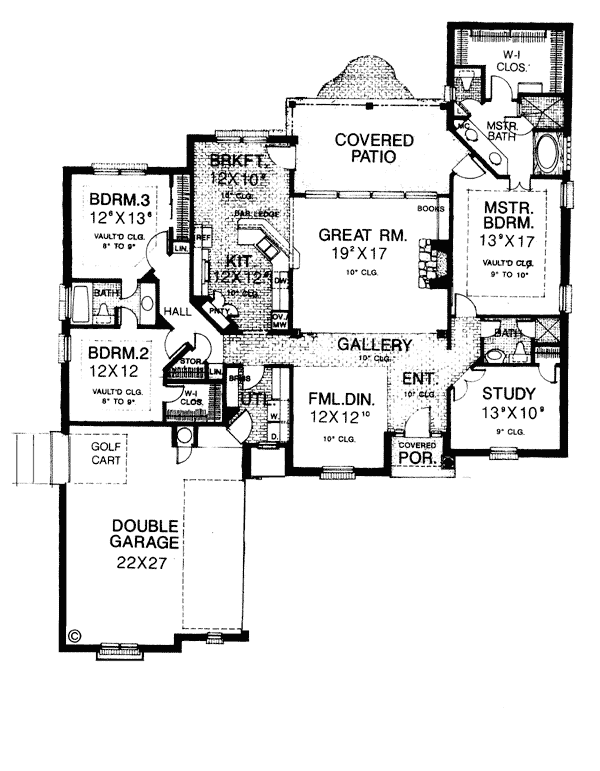 European One-Story Level One of Plan 97869
